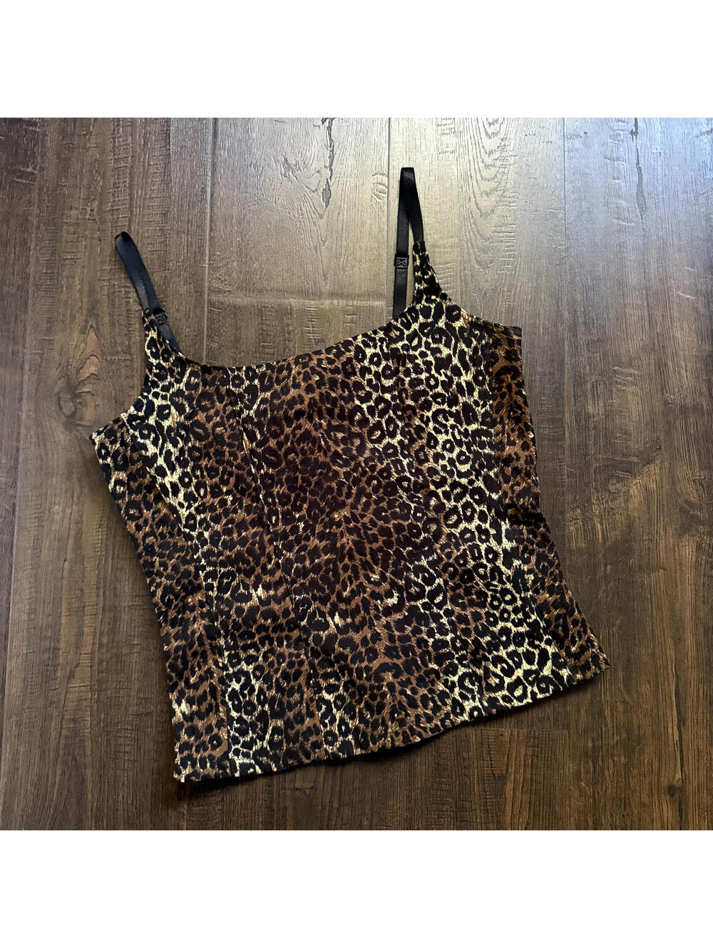 Vintage Y2k Satin Cheetah Corset Forever 21 Bustier Top Animal Print Kesha Boho